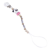 Maxbell 2 Pieces Baby Cartoon Chain Letter Chain Wooden Teething Pacifier Holder