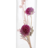 Maxbell Romantic Dried Flower Plant Ornament Micro Landscape Glass Cover Purple