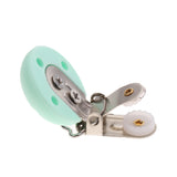 Maxbell 2 Pcs Cute Baby Pacifier Round Silicone Soother Clip Metal Holders Clasp