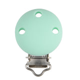 Maxbell 2 Pcs Cute Baby Pacifier Round Silicone Soother Clip Metal Holders Clasp