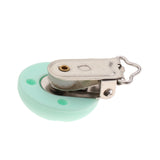 Maxbell 2 Pcs Cute Baby Pacifier Round Silicone Soother Clip Metal Holders Clasp