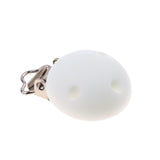 Maxbell 2 Pcs Cute Baby Pacifier Round Silicone Soother Clip Metal Holders Clasp