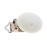 Maxbell 2 Pcs Cute Baby Pacifier Round Silicone Soother Clip Metal Holders Clasp