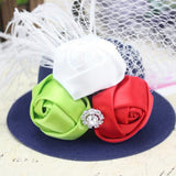 Maxbell Rose Feather Hat Child Mini Top Hat Fascinator Feather Headpiece  Blue