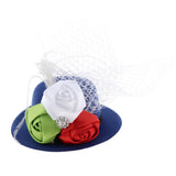 Maxbell Rose Feather Hat Child Mini Top Hat Fascinator Feather Headpiece  Blue