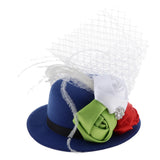 Maxbell Rose Feather Hat Child Mini Top Hat Fascinator Feather Headpiece  Blue