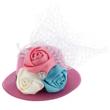 Maxbell Rose Feather Hat Child Mini Top Hat Fascinator Feather Headpiece  Rose red