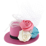 Maxbell Rose Feather Hat Child Mini Top Hat Fascinator Feather Headpiece  Rose red