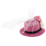 Maxbell Rose Feather Hat Child Mini Top Hat Fascinator Feather Headpiece  Rose red
