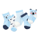 Maxbell Maxbell 5 Pairs Baby Boy Girl Cartoon Cotton Socks Toddler Kids Soft Sock 3-5T Blue