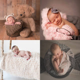Maxbell DIY Baby Photo Props Newborn Photography Soft Fur Quilt Mat Blanket Rug Brown