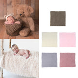 Maxbell DIY Baby Photo Props Newborn Photography Soft Fur Quilt Mat Blanket Rug Brown