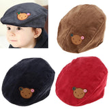 Maxbell Toddler Kids Baby Boys Girls Beret Cap Fashion Cartoon Bear Hat Navy blue
