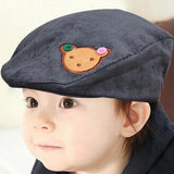 Maxbell Toddler Kids Baby Boys Girls Beret Cap Fashion Cartoon Bear Hat Navy blue