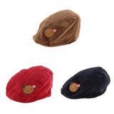 Maxbell Toddler Kids Baby Boys Girls Beret Cap Fashion Cartoon Bear Hat Navy blue