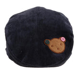 Maxbell Toddler Kids Baby Boys Girls Beret Cap Fashion Cartoon Bear Hat Navy blue