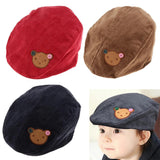 Maxbell Toddler Kids Baby Boys Girls Beret Cap Fashion Cartoon Bear Hat Navy blue