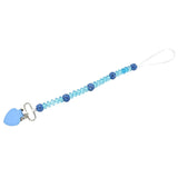 Maxbell 3 Pieces Baby Pacifier Crystal Pacifier Chain Clip  Pink  Blue  White