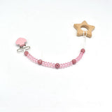 Maxbell 3 Pieces Baby Pacifier Crystal Pacifier Chain Clip  Pink  Blue  White
