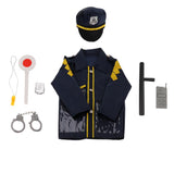 Maxbell Children Police Man Role Play Costume Halloween Cosplay Set 8 Pieces