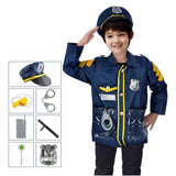 Maxbell Children Police Man Role Play Costume Halloween Cosplay Set 8 Pieces