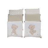 Maxbell 6PCs Baby Crib Bumper Cotton Infant Bed Cot Protector Bear