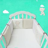 Maxbell 6PCs Baby Crib Bumper Cotton Infant Bed Cot Protector Bear