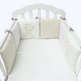 Maxbell 6PCs Baby Crib Bumper Cotton Infant Bed Cot Protector Bear