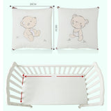 Maxbell 6PCs Baby Crib Bumper Cotton Infant Bed Cot Protector Bear