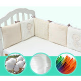 Maxbell 6PCs Baby Crib Bumper Cotton Infant Bed Cot Protector Bear