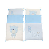 Maxbell 6PCs Baby Crib Bumper Cotton Infant Bed Cot Protector Blue bear