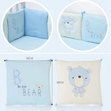 Maxbell 6PCs Baby Crib Bumper Cotton Infant Bed Cot Protector Blue bear