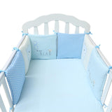 Maxbell 6PCs Baby Crib Bumper Cotton Infant Bed Cot Protector Blue bear