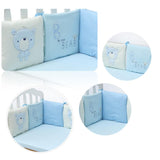 Maxbell 6PCs Baby Crib Bumper Cotton Infant Bed Cot Protector Blue bear