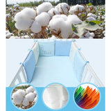 Maxbell 6PCs Baby Crib Bumper Cotton Infant Bed Cot Protector Blue bear
