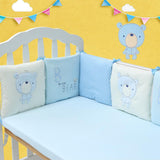 Maxbell 6PCs Baby Crib Bumper Cotton Infant Bed Cot Protector Blue bear