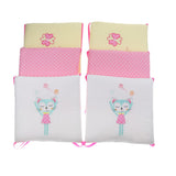 Maxbell 6PCs Baby Crib Bumper Cotton Infant Bed Cot Protector Cat
