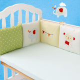 Maxbell 6PCs Baby Crib Bumper Cotton Infant Bed Cot Protector Elephant and Monkey