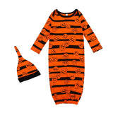 Maxbell Maxbell Baby Sleep Halloween Blanket Striped Print Sleeping Bag+Hats 2pcs 6-12Month