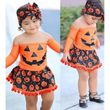 Baby Halloween Costume Tutu Dress Pumpkin Romper Jumpsuit Outfits 2 Years