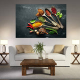 Maxbell Spices and Spoon Canvas Painting Kitchen Cooking Picture Wall Decor S