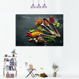 Maxbell Spices and Spoon Canvas Painting Kitchen Cooking Picture Wall Decor S