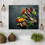 Maxbell Spices and Spoon Canvas Painting Kitchen Cooking Picture Wall Decor S