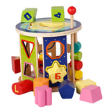 Maxbell Colorful Bead Maze Roller Coaster Wooden Educational Circle Toy for Kids