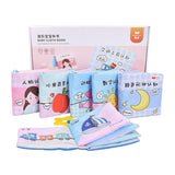 Maxbell 6 Pieces Soft Baby Cloth Book Early Educational Newborn Crib Toys