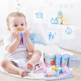 Maxbell 6 Pieces Soft Baby Cloth Book Early Educational Newborn Crib Toys