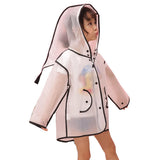 Maxbell Maxbell Kids Raincoat Durable Translucent Rain Cape Portable Hooded Poncho 8-11T