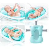 Maxbell Baby Bath Tub Pillow Pad Air Cushion Floating Seat Shower Mat Blue