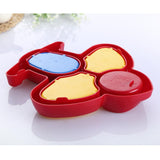 Maxbell Aircraft Shaped Baby Kids Dinner Tray Divided Plate Divider Dinnerware Red - Aladdin Shoppers