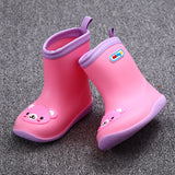 Maxbell Kids Toddlers Waterproof Rubber Rain Boots  Pink Bear for 2 years